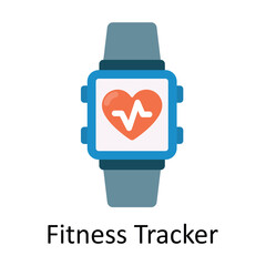 Fitness Tracker vector Flat Icon Design illustration. Medical and Healthcare Symbol on White background EPS 10 File