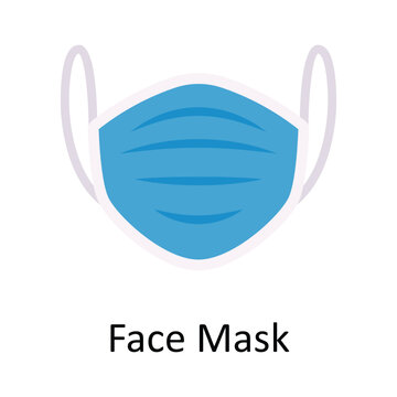 Face Mask vector Flat Icon Design illustration. Medical and Healthcare Symbol on White background EPS 10 File