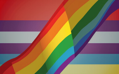 Obraz premium Rainbow background, gay pride, LGBTQ themed multiple colors with blurred lines, striped, pattern background.