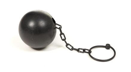 Heavy looking ball with cuff chain for prisoners