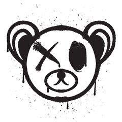 Vector graffiti spray paint teddy bear isolated vector illustration © Myuser artwork