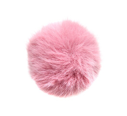 Fluffy pink  ball isolated on white
