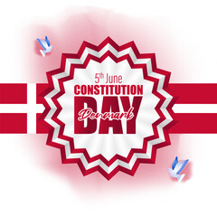 Vector illustration for Happy Constitution Day Denmark 5 June