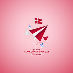 Vector illustration for Happy Constitution Day Denmark 5 June