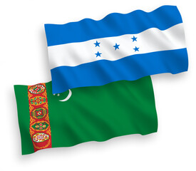Flags of Turkmenistan and Honduras on a white background