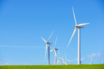 Fototapeta premium Wind turbine generators for green electricity production