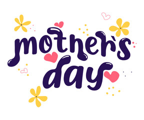 Greeting card vector design with stylish text Mother's Day with cute decor