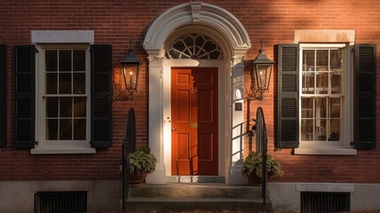 Home architecture design in Victorian Style with Turret constructed by Wood and Shingle material. Queen Anne Victorian style. Generative AI AIG25 .