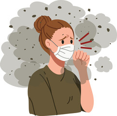 Air pollution sickness illustration