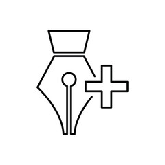 Obraz premium pen add tool icon design. Add, anchor, pen vector icon. isolated on white background. vector illustration