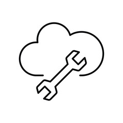 Cloud computing settings icon design. isolated on white background. vector illustration
