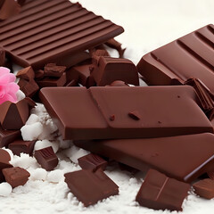 chocolate bar on white,  tasty, temptation, chocolat, eat,  AI generated	
