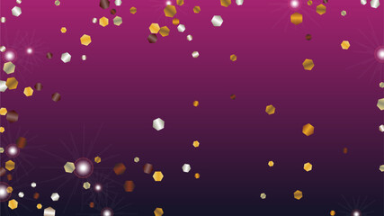 Gold Background with Confetti of Glitter Particles. Sparkle Lights Texture. Disco pattern. Light Spots. Star Dust. Explosion of Confetti. Design for Flyer.
