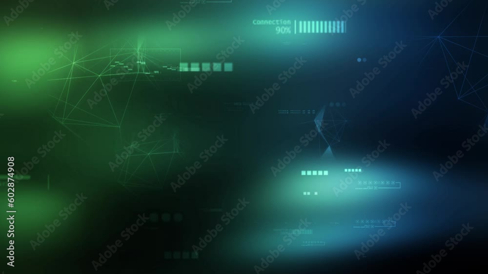 Wall mural digital word cloud - animated sprouting cloud of digital element