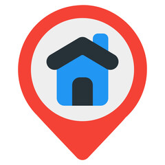 Home location icon in flat style, use for website mobile app presentation
