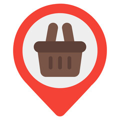 Shopping location icon in flat style, use for website mobile app presentation