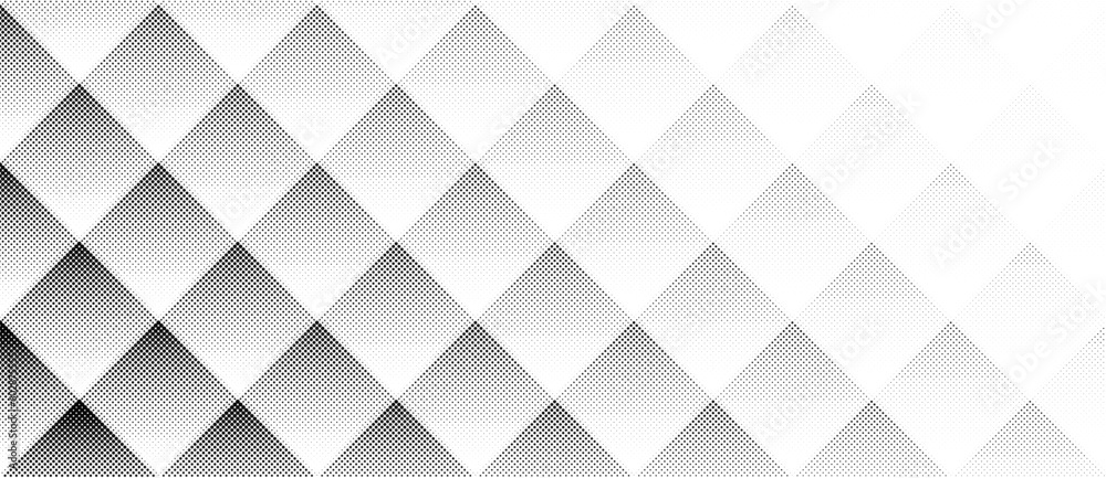 Wall mural Abstract background with halftone dotted rhombuses like mosaic.