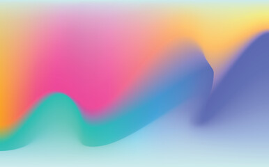 Multi colored messy wave gradient pattern. Futuristic fine art wallpaper.