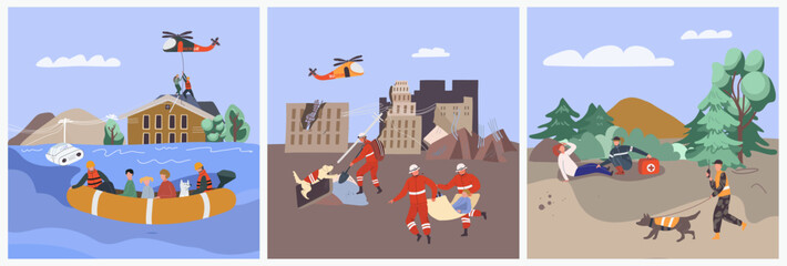Obraz premium Rescuer Square Set