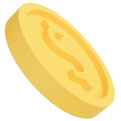 gold coins with dollar currency sign. 3d dollar coins.3d illustration