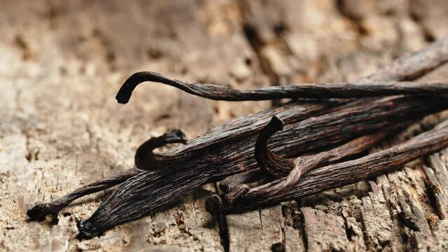 Precious vanilla pods of tropical origin