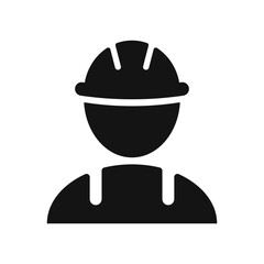 Construction Worker Silhouette Icon Isolated Vector Illustration