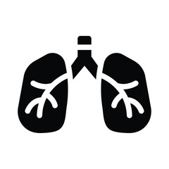 lungs glyph icon illustration vector graphic