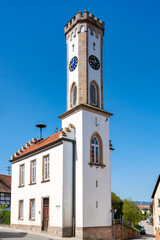 Das Türmel, Rathaus und Wahrzeichen von Oberhausen. Region Pfalz im Bundesland Rheinland-Pfalz in Deutschland