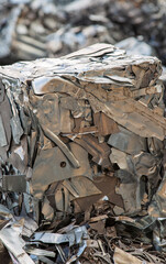iron recycling overview pressed waste metal image