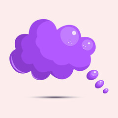 Cartoon speech bubble icon, isolated on a beige background. Emty text cloud for social media, comments or dialoges. Thought balloon illustration