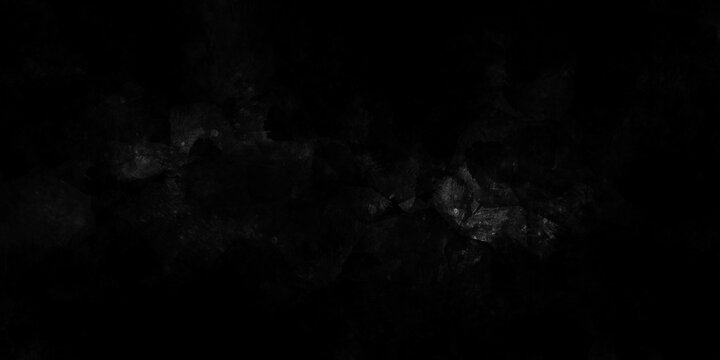 White Dust And Scratches On A Black Background. Dark Grey Black Slate Background Or Texture And Very Dark Charcoal Colors Background.