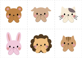 口を手で押さえている動物6種