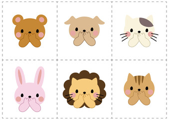 口を手で押さえている動物6種