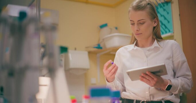 Scientist Working in Medical Laboratory Cancer Research Covic 19 Pandemic