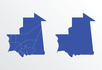 Mauritania map vector illustration. blue color on white background