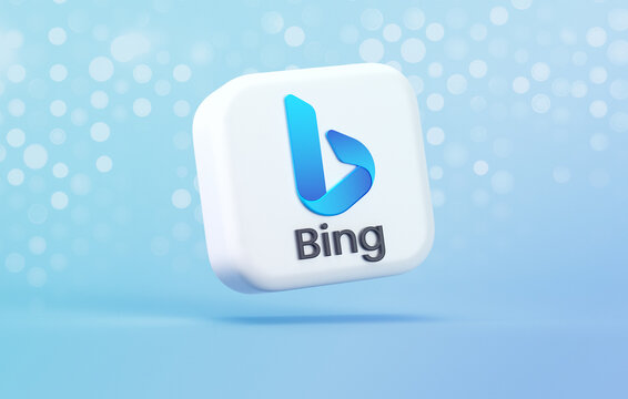 Valencia, Spain - May, 2023: Bing Chat is an AI chatbot from Microsoft based on the powerful artificial intelligence technology ChatGPT. Isolated 3D icon