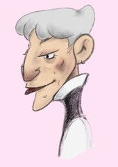 A man with a different but beautiful background color.