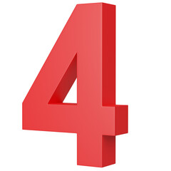 Fototapeta premium Number Four red