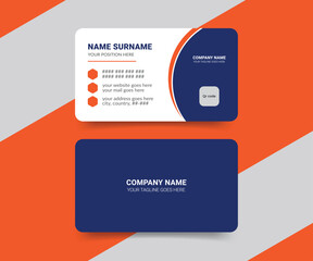 Front and back view of medical business card template
