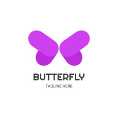 BUTTERFLY LOGO IN SIMPLE AND MINIMALIST DESIGN