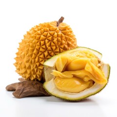 Jackfruit fruit isolated on white background.