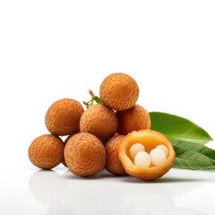Longan fruit isolated on white background.