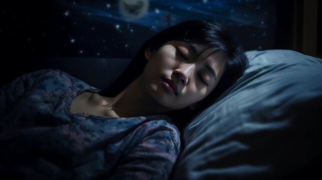 person sleeping. AI generative image.