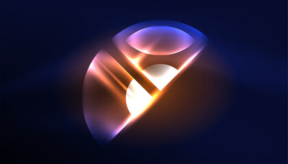 Abstract background vector neon glowing geometric elements. Hi-tech design for wallpaper, banner, background, landing page, wall art, invitation, prints, posters