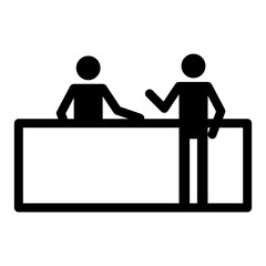Receptionist / front office desk icon