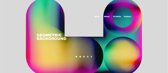 Naklejka premium Round shapes and circles with liquid gradients