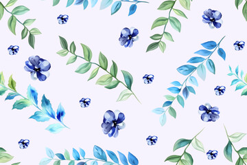 Watercolor seamless pattern. Floral print. Hand drawn watercolor vector illustration