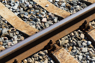 Closeup photo with details of rails