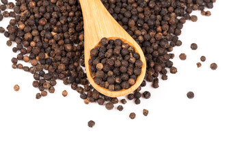 Black pepper isolated on the white background