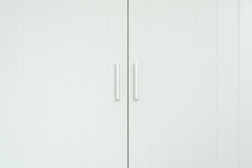 White wooden cabinet door with handles, Furniture modern style 